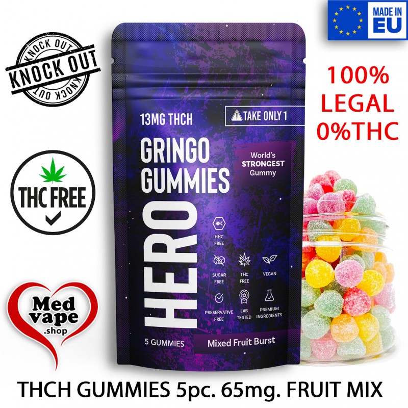 13MG THC-H GUMMIES MIXED FRUIT BURST - 5PCS - EL GRINGO WEED MEDVAPE